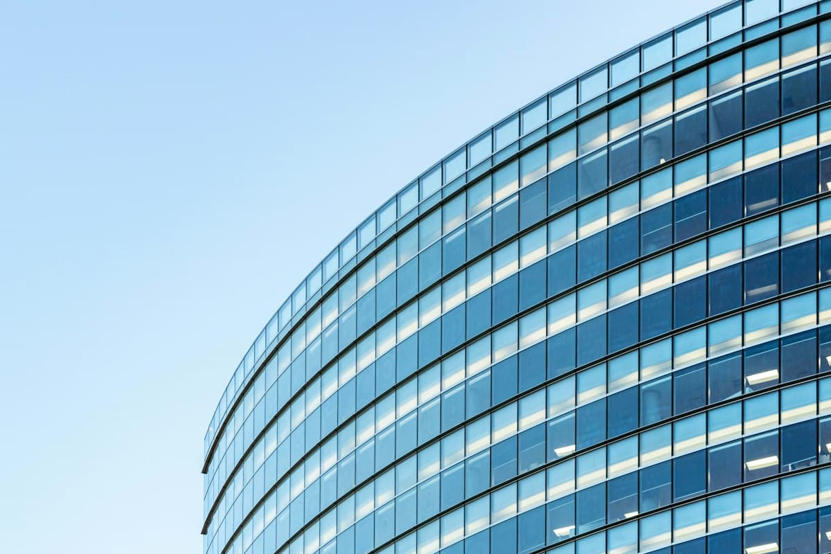 Glass-fronted commercial office building